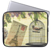 Schöne, Vintage Rose Blume Eiffelturm Laptopschutzhülle (Vorderseite)