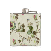 Schöne Vintage Rose Blumenmuster shabbychisch Flachmann (Rückseite)