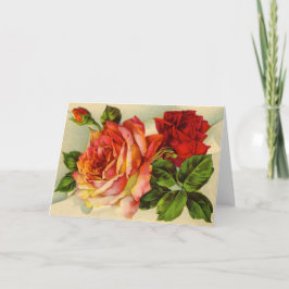 Schöne Vintage Rose Bouquet Karte