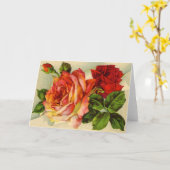 Schöne Vintage Rose Bouquet Karte (Gelbe Blume)