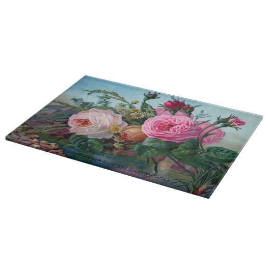 Schöne Vintage Rose drucken Schneidebrett (Ecke)