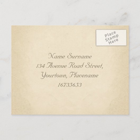 schöne Vintage Rose Hochzeit rsvp Postkarten (Rückseite)