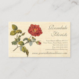 Schöne Vintage Rose in Rot Visitenkarte