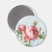 Schöne Vintage Rose Magnet (Vorderseite/Rückseite)