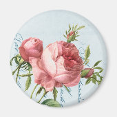 Schöne Vintage Rose Magnet (Vorne)