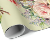 Schöne Vintage Rose, nach Maß Geschenkpapier (Rolleneckpunkt)