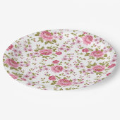 Schöne, Vintage Rose Pappteller (Schrägansicht)