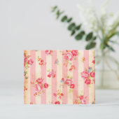 Schöne Vintage Rose und andere Blume Postkarte (Stehend Vorderseite)