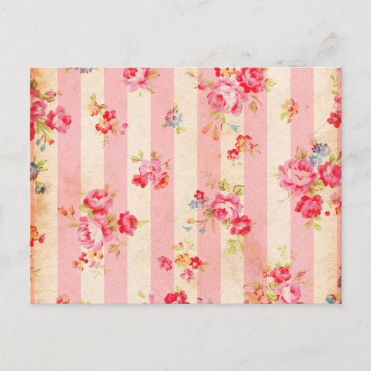 Schöne Vintage Rose und andere Blume Postkarte (Vorderseite)