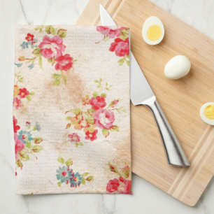 Schöne Vintage-Rosen und andere Blumen Geschirrtuch