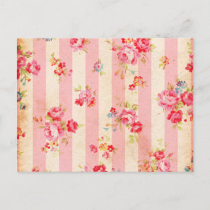 Schöne Vintage-Rosen und andere Blumen Postkarte