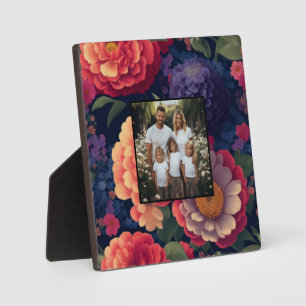 Schöne vintage rote lila Blumen personalisieren Fo Fotoplatte