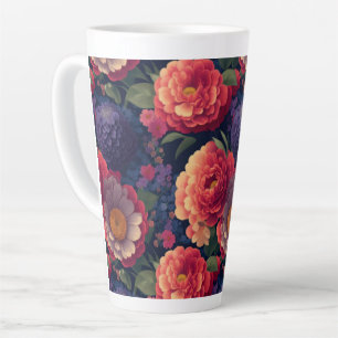 Schöne vintage rote orange violette Chrysantheme P Milchtasse