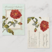 Schöne Vintage Rote Rose für Gärtner Visitenkarte (Vorne/Hinten)