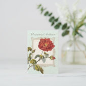 Schöne Vintage Rote Rose für Gärtner Visitenkarte (Stehend Vorderseite)