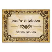 Schöne Vintage rustikale Hochzeitskarte Tischnumme Tischnummer (Rückseite)