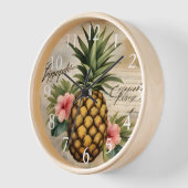 Schöne Vintage Rustikale Kalligrafie Ananas Kunst Uhr (Winkel)