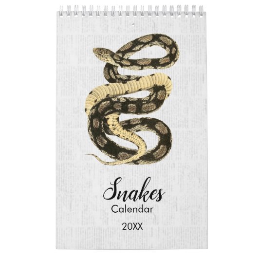 Schöne Vintage Schlangen Natur Kalender (Titelbild)