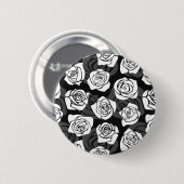 Schöne Vintage-Schwarze und weiße Rosen Button (Vorne & Hinten)