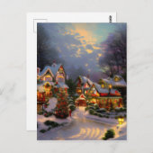 Schöne Vintage Stadt feiert Weihnachts-Blank Postkarte (Vorne/Hinten)