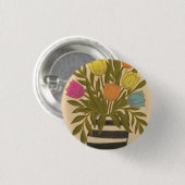 Schöne Vintage-Tulpen Button (Vorne & Hinten)