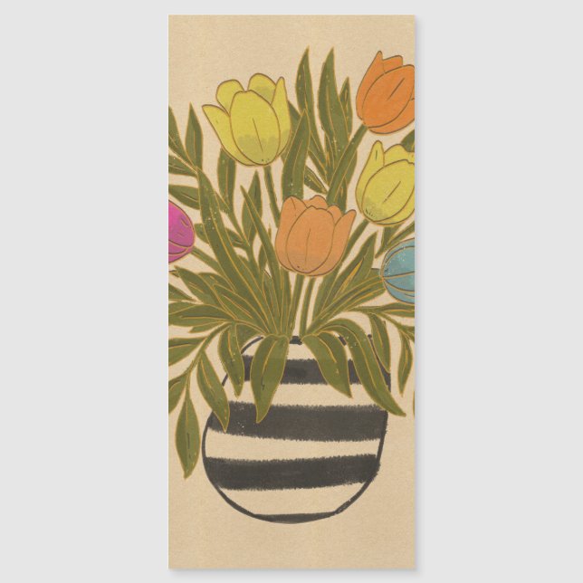 Schöne Vintage-Tulpen Magnetkarte (Vorderseite)