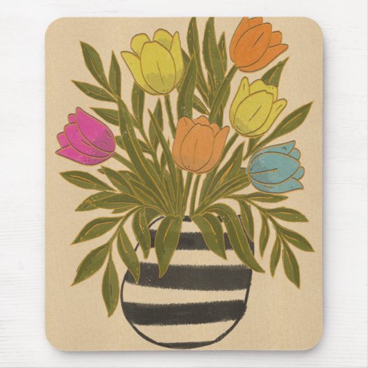 Schöne Vintage-Tulpen Mousepad (Vorne)