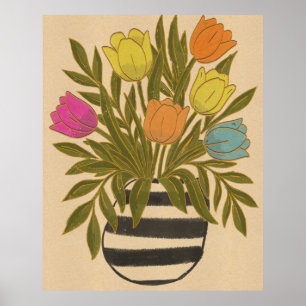 Schöne Vintage-Tulpen Poster
