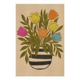 Schöne Vintage-Tulpen Poster