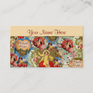 Schöne Vintage Valentine-Liebe-Engel-Collage Visitenkarte