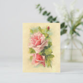 Schöne Vintage Viktorianische Blume Rose Bouquet Postkarte (Stehend Vorderseite)