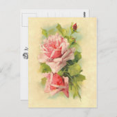 Schöne Vintage Viktorianische Blume Rose Bouquet Postkarte (Vorne/Hinten)