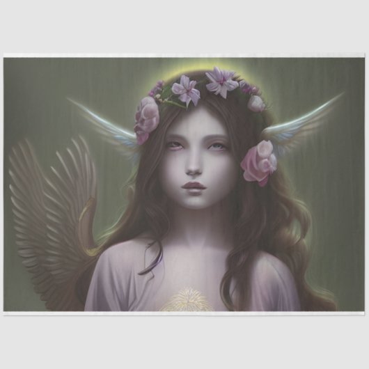 Schöne Vintage Viktorianische Blumengel Dekoupage Seidenpapier (Vorderseite)