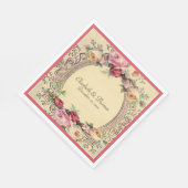 Schöne Vintage Viktorianische Rahmen Rosen Serviette (Ecke)