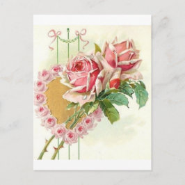 Schöne Vintage Viktorianische Rose Valentine Feiertagspostkarte