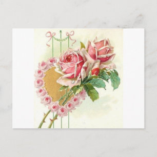 Schöne Vintage Viktorianische Rose Valentine Feiertagspostkarte