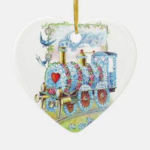 Schöne Vintage Viktorianische Valentine Flora Bahn Keramikornament