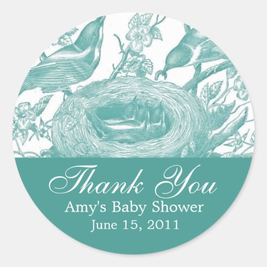 Schöne Vintage Vögel und Florals Sticker (Vorderseite)