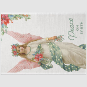 Schöne Vintage-Weihnachts-Engel-Dekoupage Seidenpapier