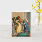 Schöne Vintage Weihnachtsmäuse Maus Karte (Gelbe Blume)