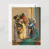 Schöne Vintage Weihnachtsmäuse Maus Postkarte (Vorne/Hinten)