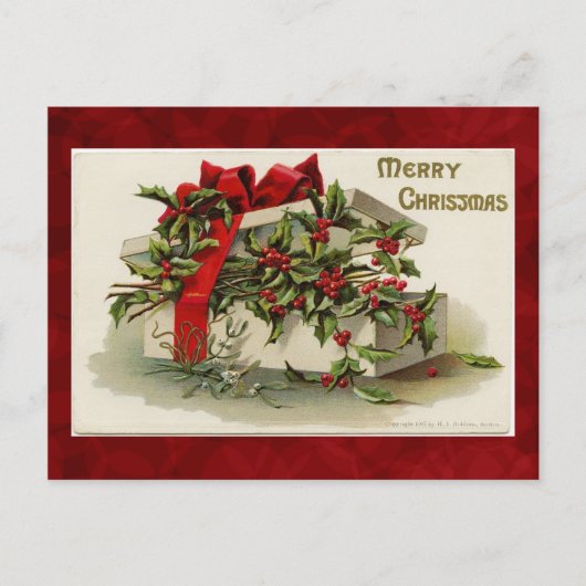 Schöne Vintage-Weihnachtspostkarte Feiertagspostkarte (Vorderseite)