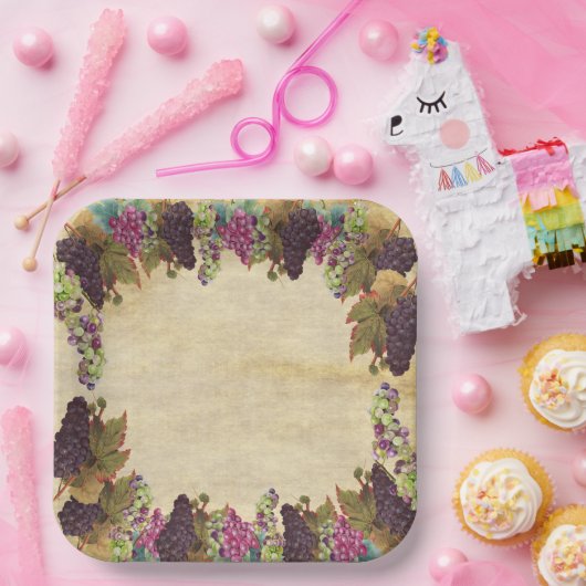 Schöne Vintage Weinberge Rustikal Pappteller (Party)