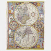 Schöne Vintage Weltkarte Fleecedecke (Vorderseite)