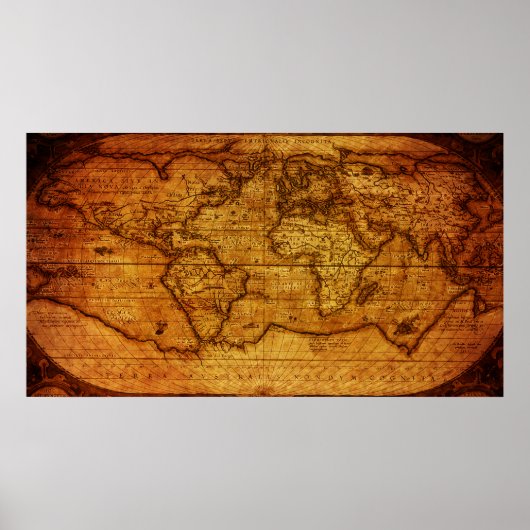 Schöne Vintage Weltkarte Poster (Vorne)