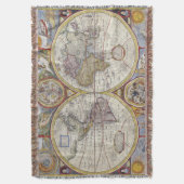 Schöne Vintage Weltkarten Decke (Vorderseite Vertikal)