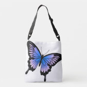 Schöne Violet Butterfly Crossbody Totbeutel Tragetaschen Mit Langen Trägern (Rückseite)
