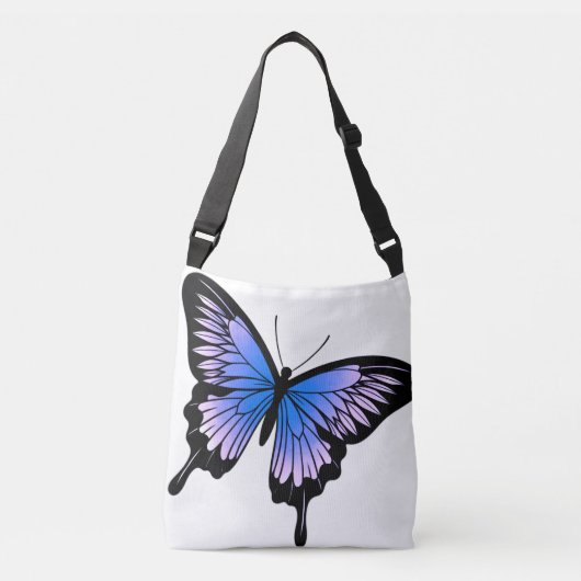 Schöne Violet Butterfly Crossbody Totbeutel Tragetaschen Mit Langen Trägern (Vorderseite)