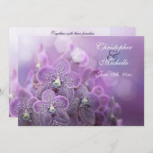 Schöne Violet Orchids Blume Hochzeit Einladung (Vorne/Hinten)