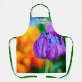 Schöne Violet Tulip Blume Schürze (Vorderseite)